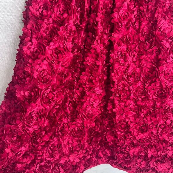 American Princess Dark Pink Satin Bodice Rose Skirt Tie Waist GIRLS Size 16.5 - Picture 5 of 10